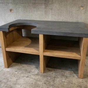 BBQ Buitenkeuken met houten onderstel en betonnen werkblad